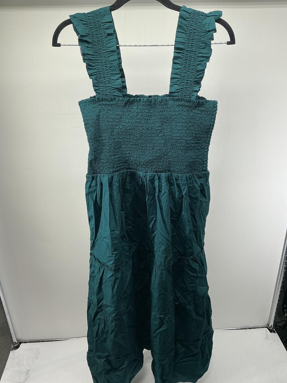 100% Organic Cotton Poplin Smocked Midi Dress